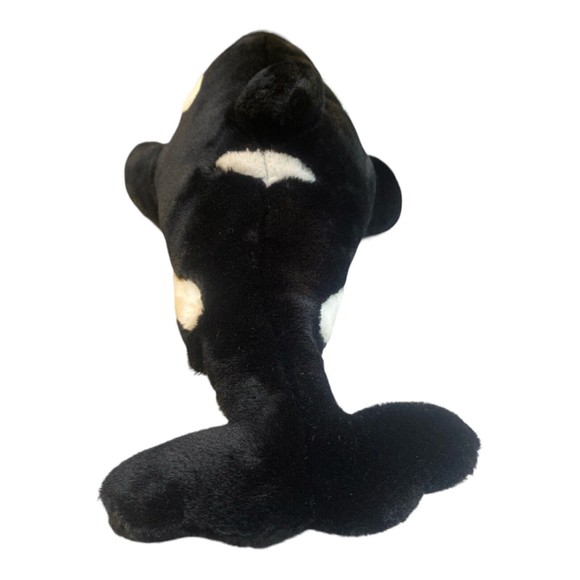 SeaWorld Shamu 15” Plush Stuffed Animal Toy Orca Killer Whale Black & White - Picture 3 of 7